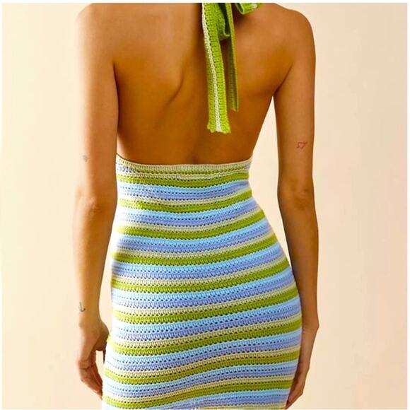 NWT! Free People Peppermayo Good Life Crochet Halter Dress size M/L - Picture 7 of 12